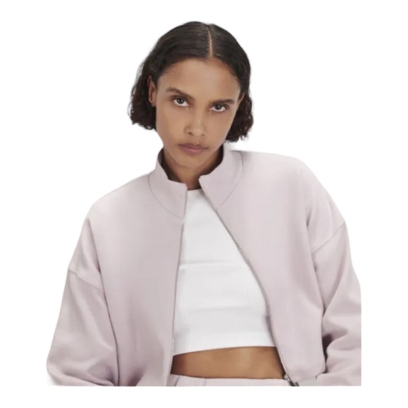 Zara Outerwear Lavender Cropped Full Zipper Front Sweatshirt Size Small - Picture 5 of 13